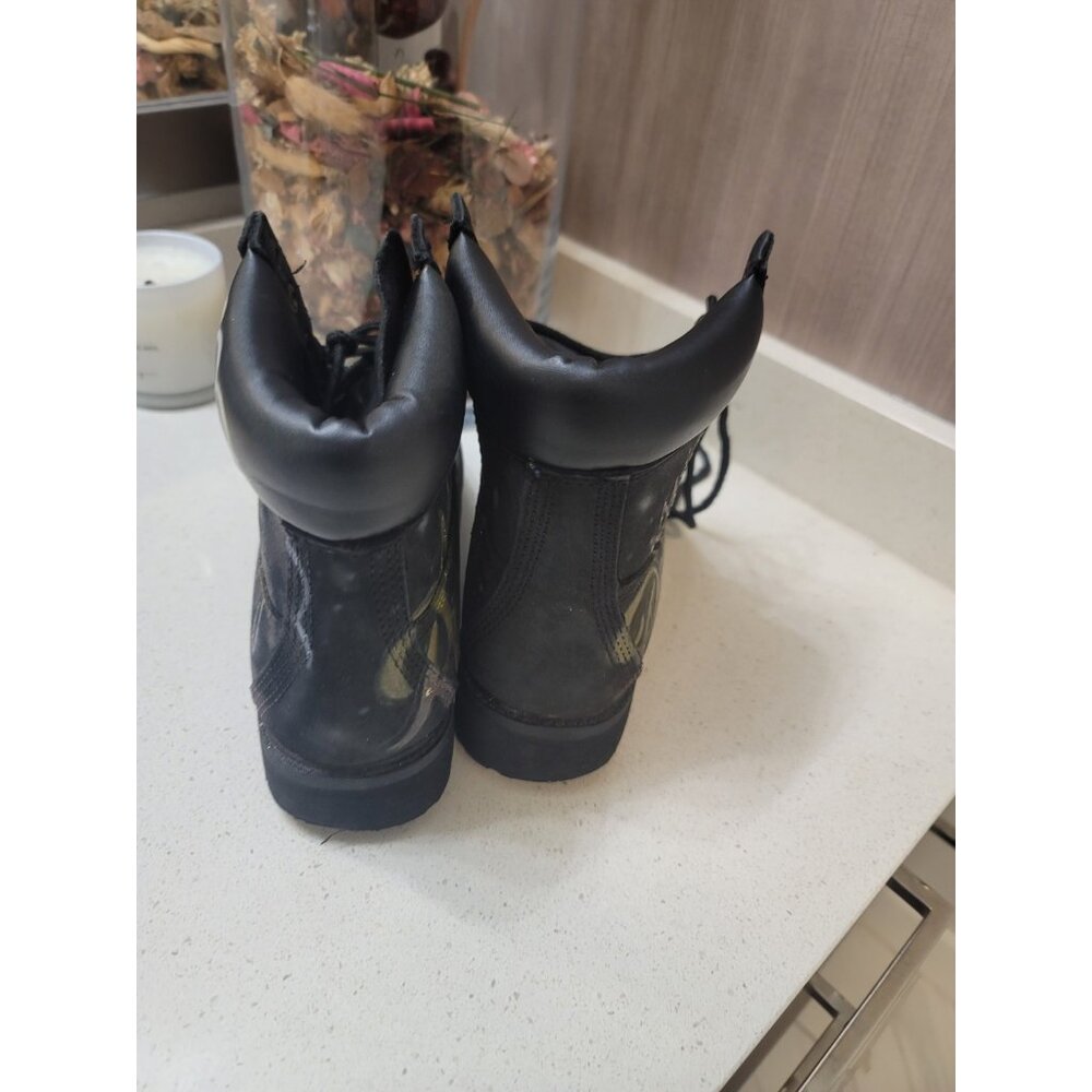 Timberland Wheat 6-inch Nubuck Boots Size US 7 M “Respect My Hustle ” CUSTOM - Picture 3 of 13